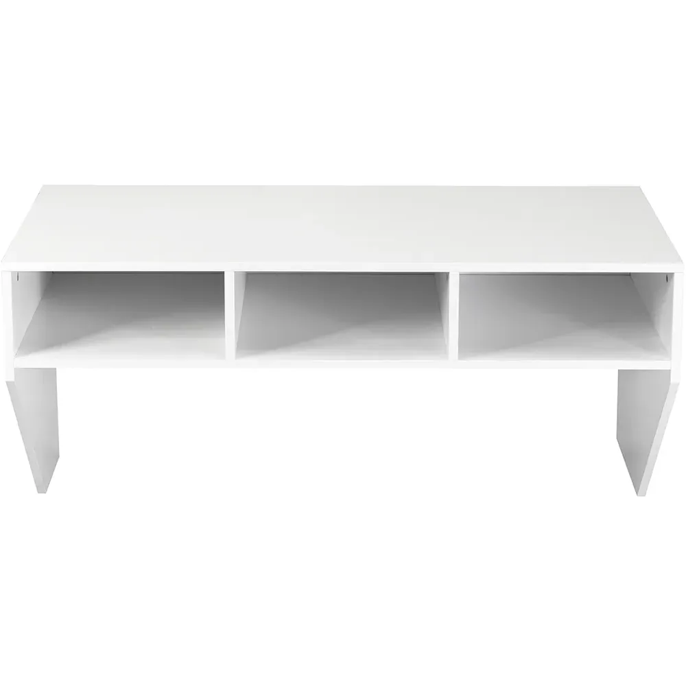 3 Shelf Wall Mounted Computer Desk - White