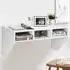 3 Shelf Wall Mounted Computer Desk - White