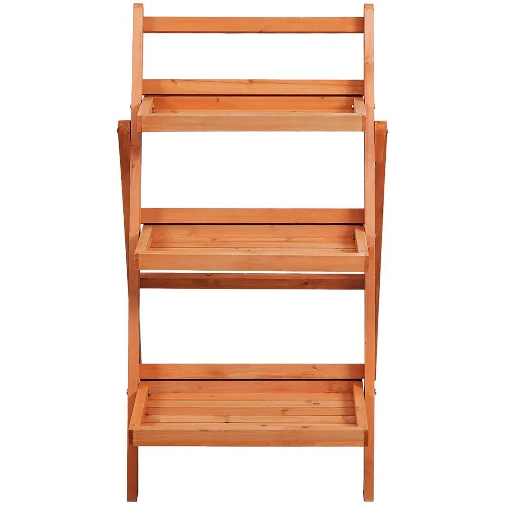 3 Shelf Wooden Plant Stand Rack - Multi, Fir