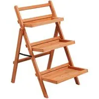 3 Shelf Wooden Plant Stand Rack - Multi, Fir
