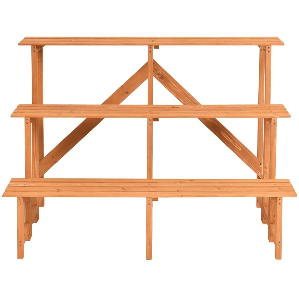 3 Tier Corner Plant Rack - Multi, Fir Wood