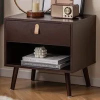 3-Tier End Table with Storage Drawer - Brown
