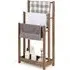 3 Tier Freestanding Towel Rack with Shelf - Brown, Wood
