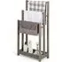 3 Tier Freestanding Towel Rack with Shelf - Grey, Wood