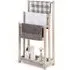 3 Tier Freestanding Towel Rack with Shelf - White, Wood