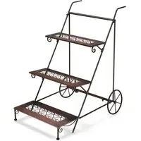 3 Tier Ladder Plant Stand with Wheels - Multi, Metal
