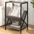 3 Tier Record Player Stand with Magazine Holder - Grey