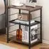 3-Tier Side Table with Adjustable Shelf - Brown