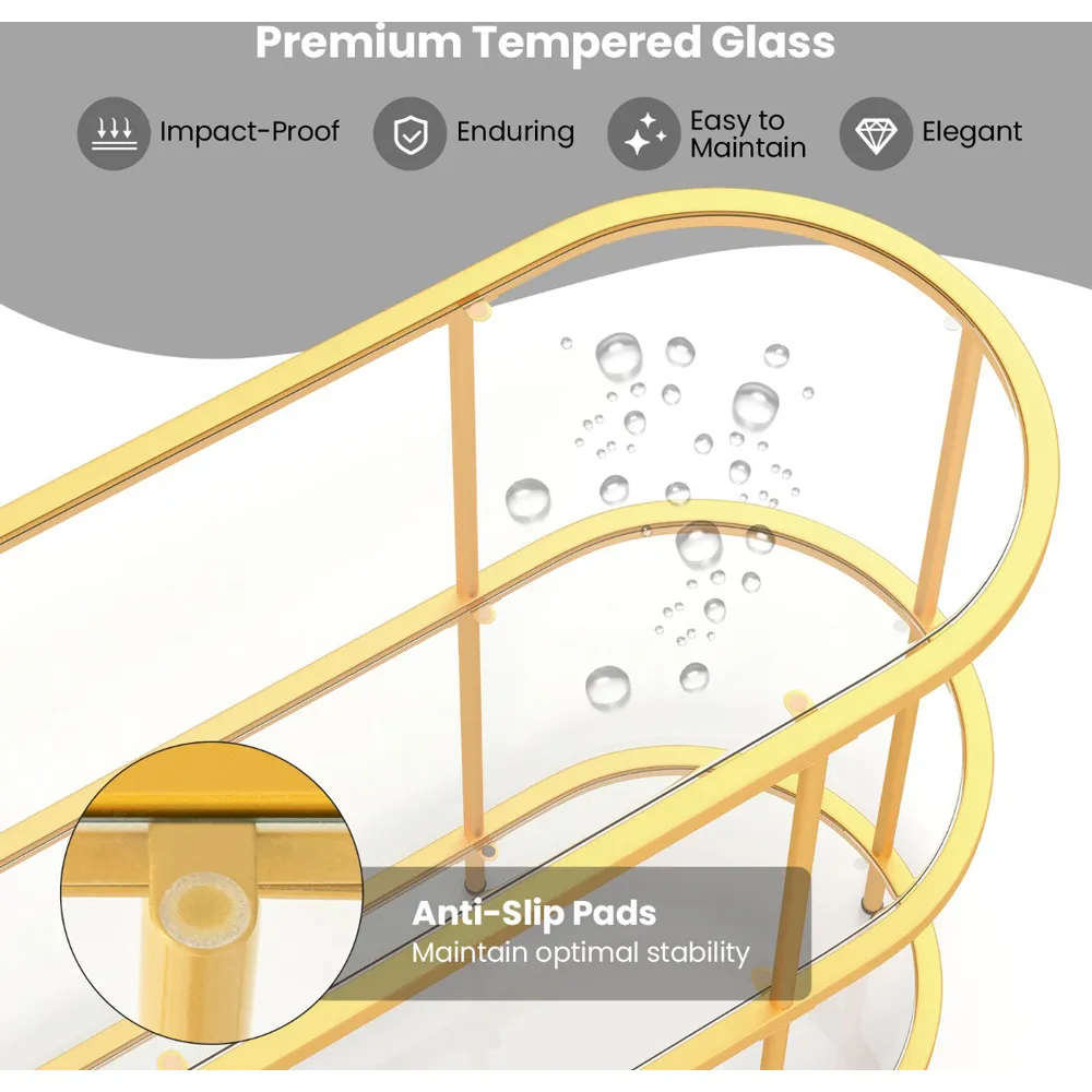 3 Tier TV Stand - Golden