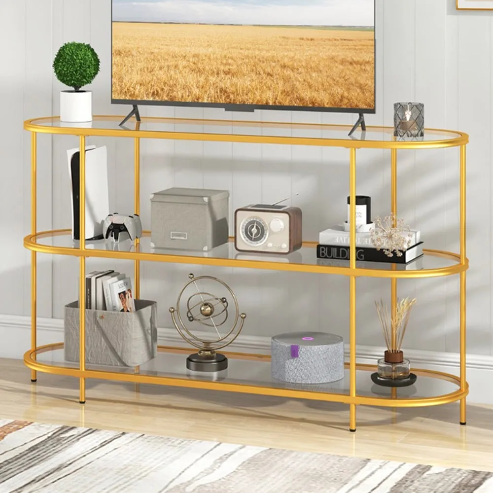 3 Tier TV Stand - Golden image