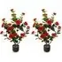 3.1ft Camellia Tree Artificial Plant in Pot 2 Pack - Red