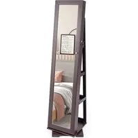 360-Degree Mirrored Jewellery Cabinet - Coffee