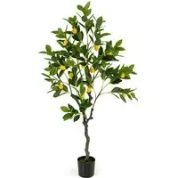 3.9ft Lemon Tree Artificial Plant in Pot - Green