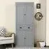 4 Door Tall Kitchen Cupboard with Drawer - Grey