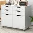 4 Drawer Chest of Drawers with Wheels - White