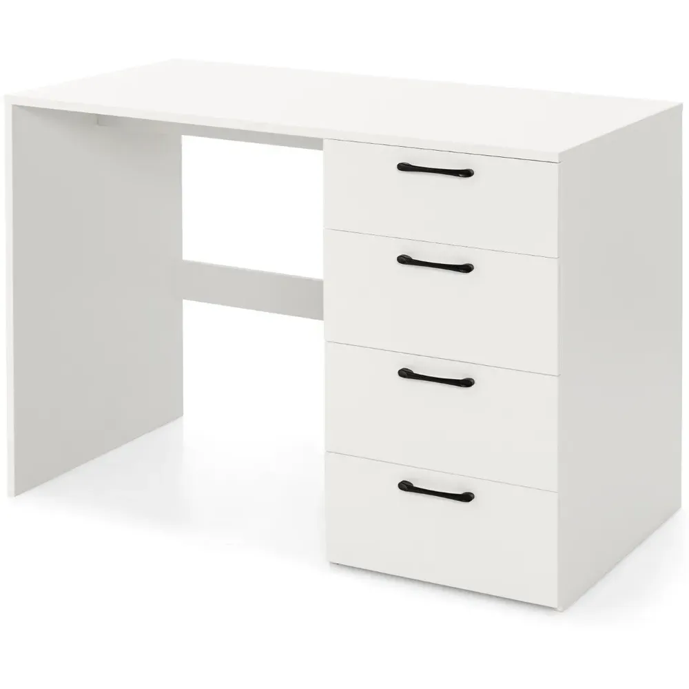 4 Drawer Computer Desk - White, Wood