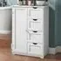 4 Drawer Single Door Storage Cabinet - White