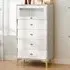 4 Drawer Storage Cabinet with Glass Door - Grey