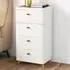 4 Drawer Storage Cabinet with Organizer Tray - White, Bamboo