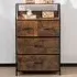 4 Drawer Storage Cabinet with Shelf - Brown, Steel
