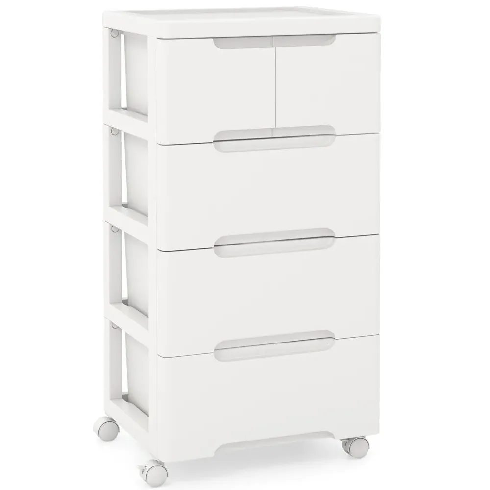 4 Drawer Vertical Rolling Storage Cabinet - White