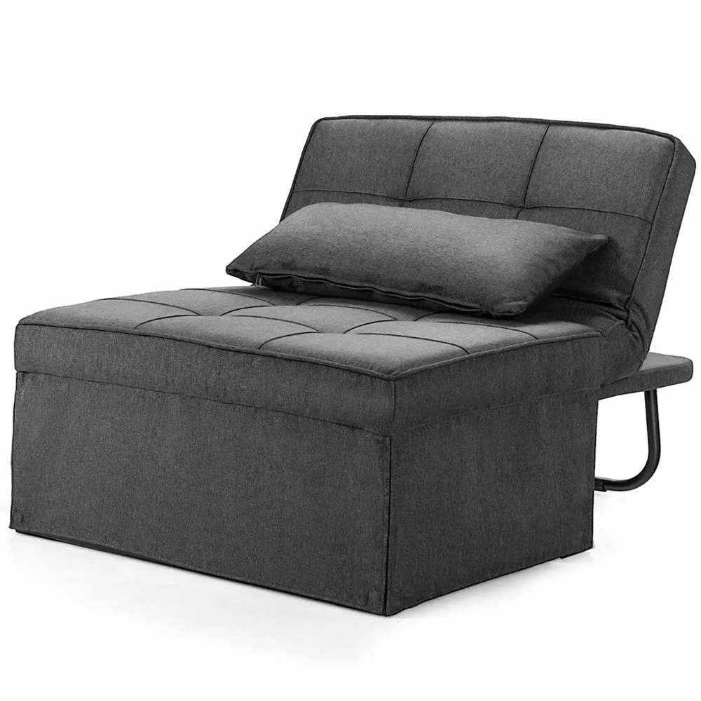 4 in 1 Convertible Sofa Bed with Adjustable Backrest - Grey