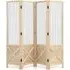 4 Panel Folding Room Divider with Gridwall Display - Cream
