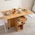 4 Seater Foldable Dining Table with Wheels - Cream