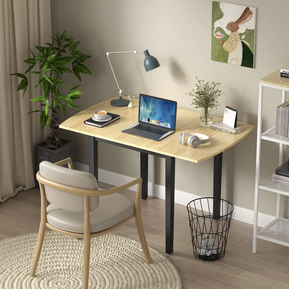 4 Seater Foldable Drop Leaf Dining Table - Natural