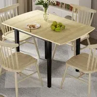 4 Seater Foldable Drop Leaf Dining Table - Natural