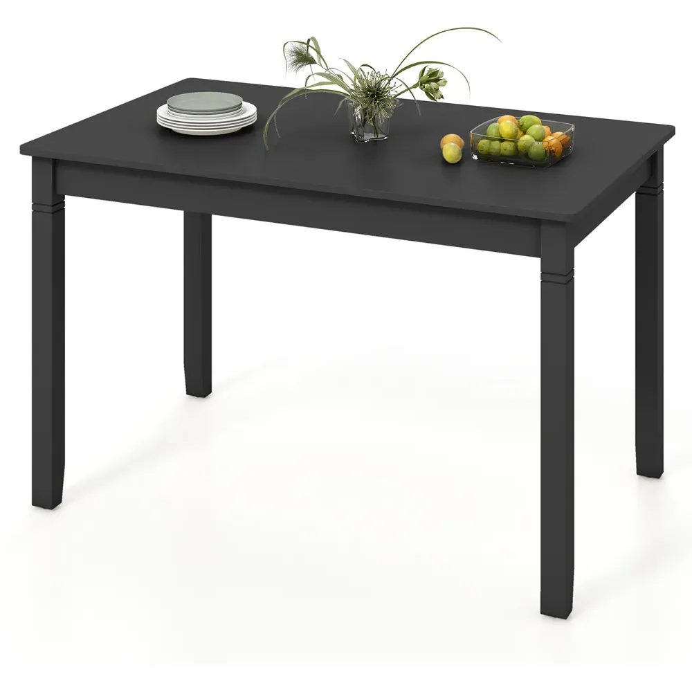 4 Seater Rectangular Dining Table - Black, Rubberwood
