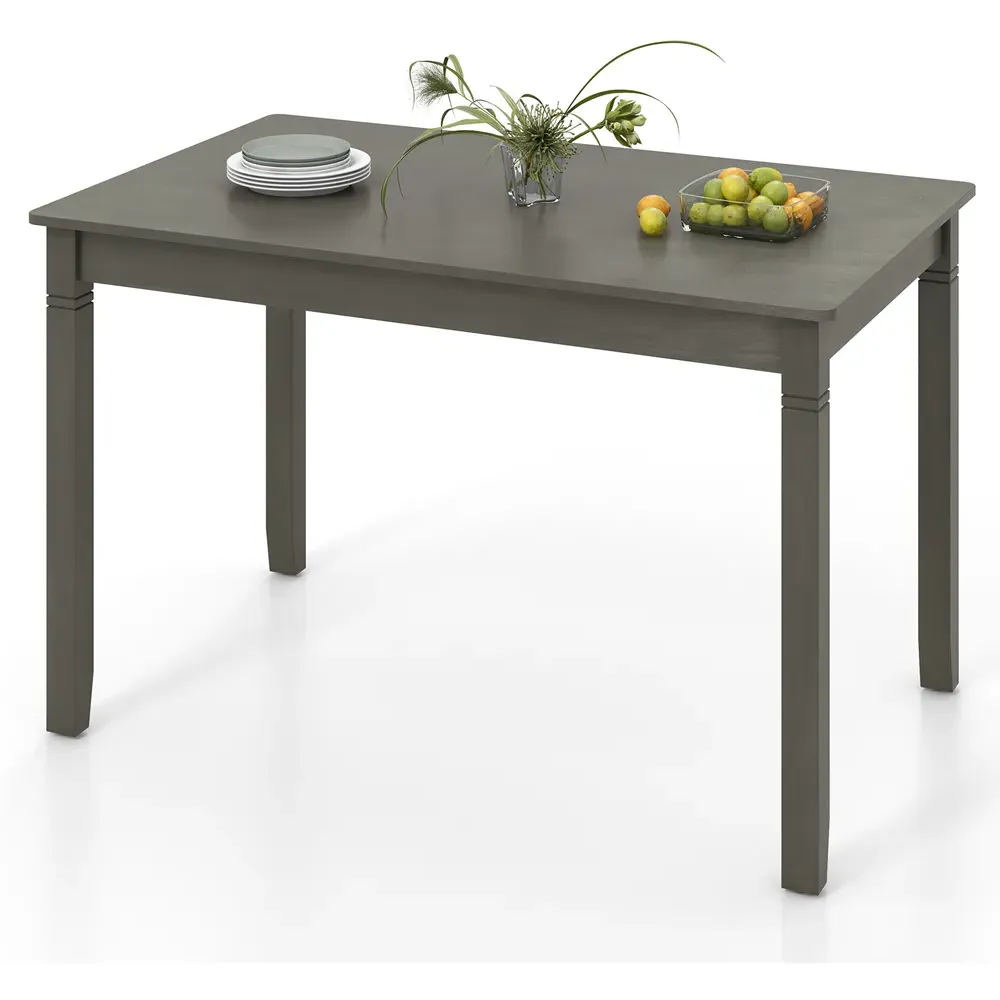 4 Seater Rectangular Dining Table - Grey, Rubberwood