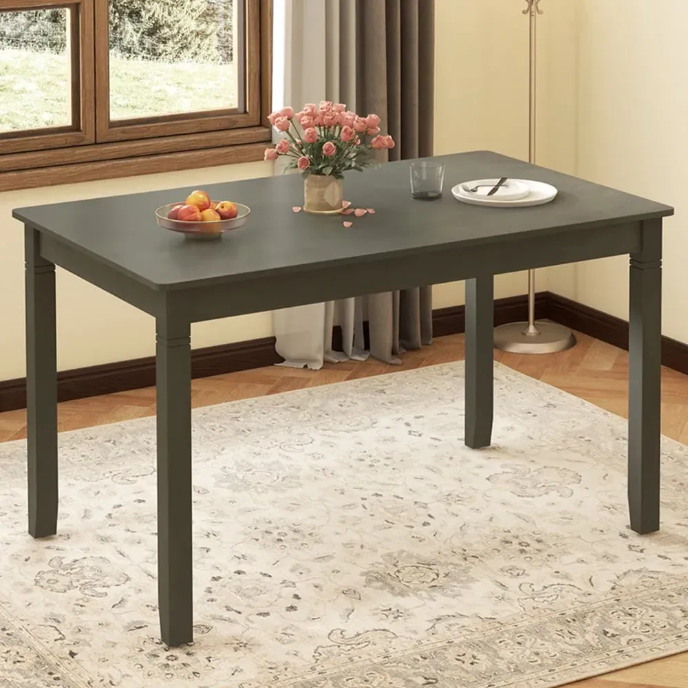 4 Seater Rectangular Dining Table - Grey, Rubberwood