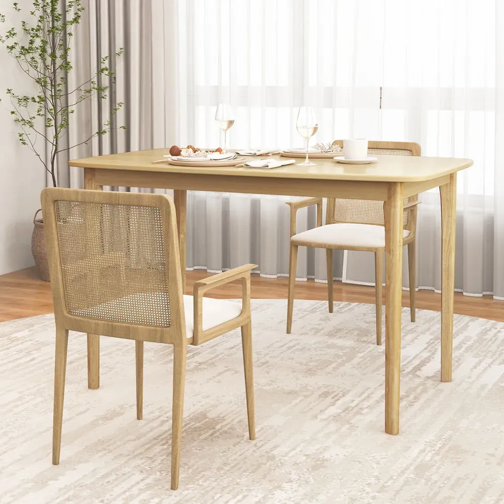 4 Seater Rectangular Dining Table - Natural, Rubberwood