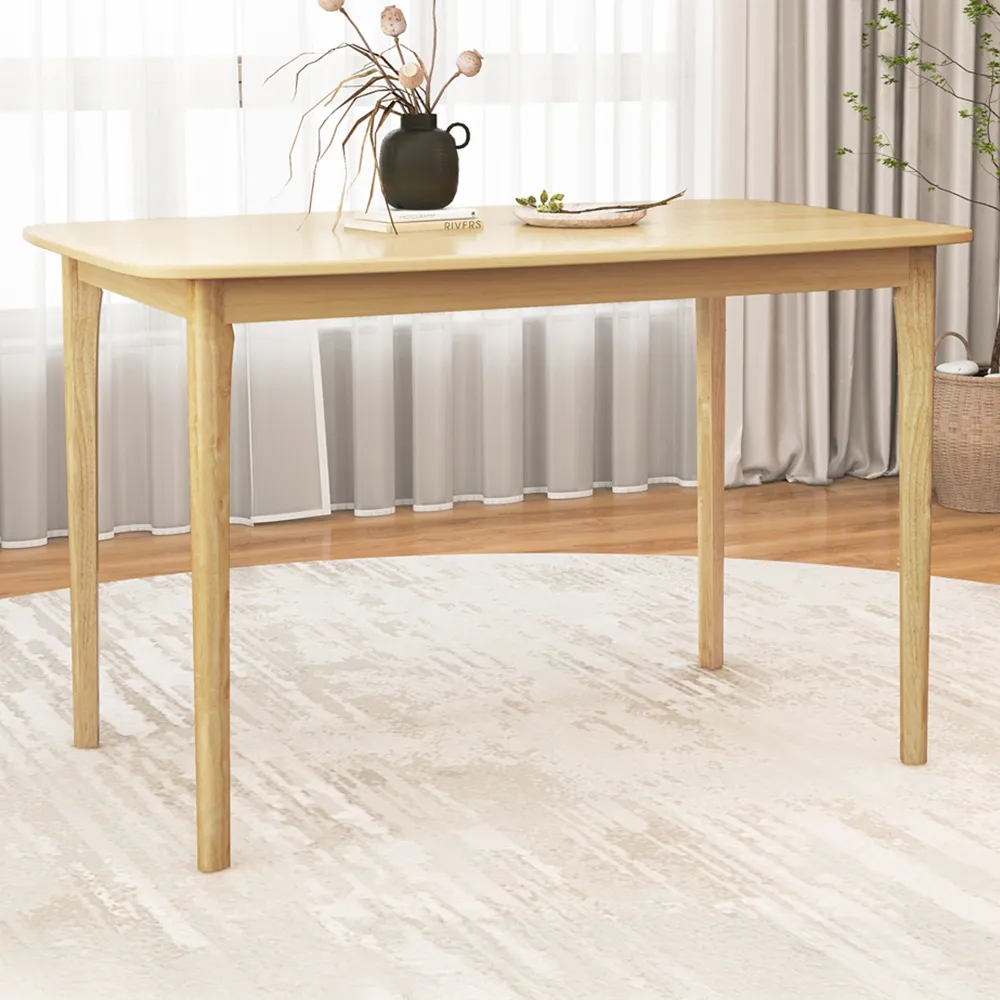 4 Seater Rectangular Dining Table - Natural, Rubberwood image