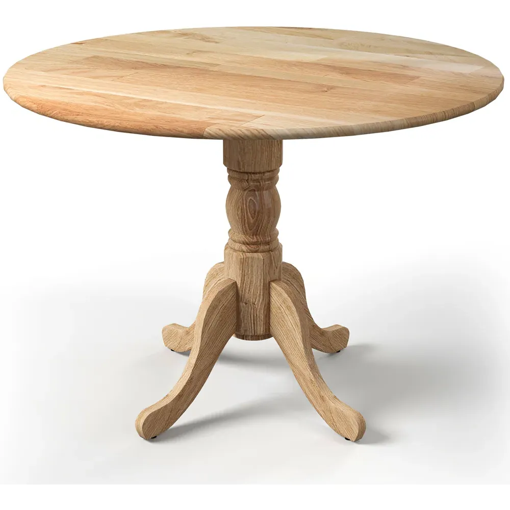 4 Seater Round Dining Table - Cream, Rubber Wood