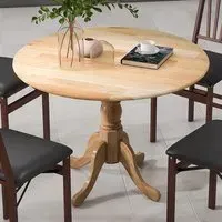 4 Seater Round Dining Table - Cream, Rubber Wood