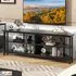 4 Shelf Corner TV Unit with AC Outlet - Black