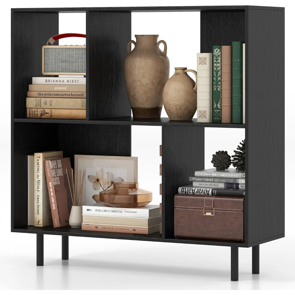 4 Shelf Cube Storage Unit - Black