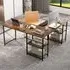 4 Shelf L-Shaped Wooden Desk with Storage - Brown