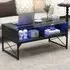 4 Shelf LED Coffee Table with Storage - Black, Faux Marble