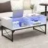 4 Shelf LED Coffee Table with Storage - White, Faux Marble