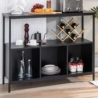 4 Shelf Sideboard with Storage - Black, Steel