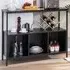 4 Shelf Sideboard with Storage - Black, Steel