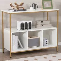 4 Shelf Sideboard with Storage - White, Steel