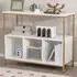 4 Shelf Sideboard with Storage - White, Steel
