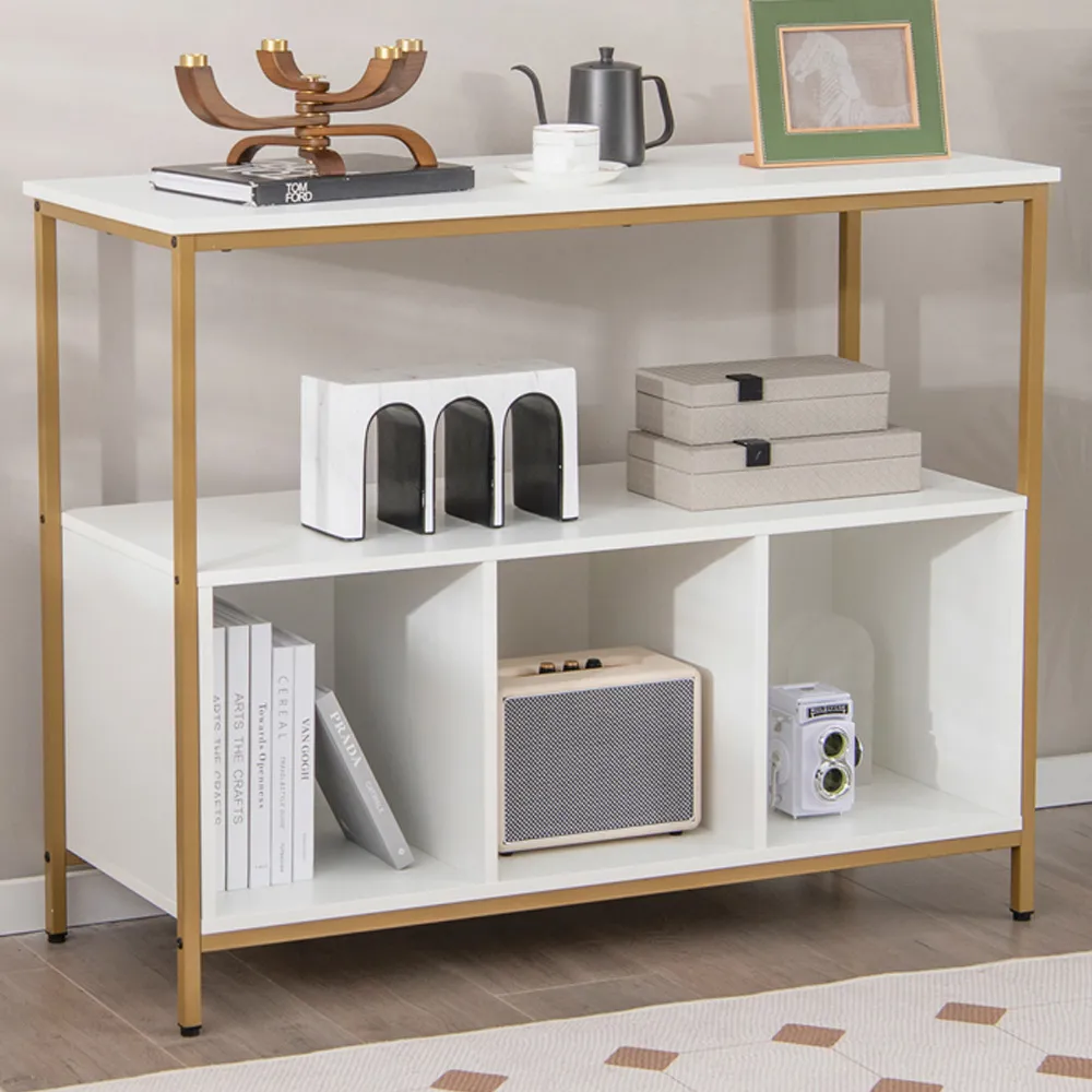 4 Shelf Sideboard with Storage - White, Steel image