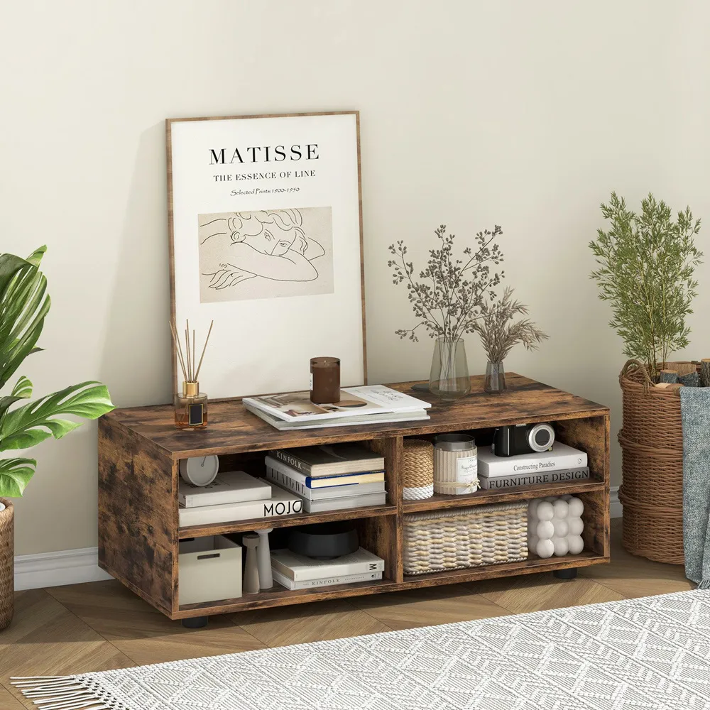 4 Shelf TV Unit - Brown