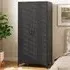 4 Storage Cube Rattan Wardrobe Armoire - Black
