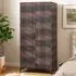 4 Storage Cube Rattan Wardrobe Armoire - Brown